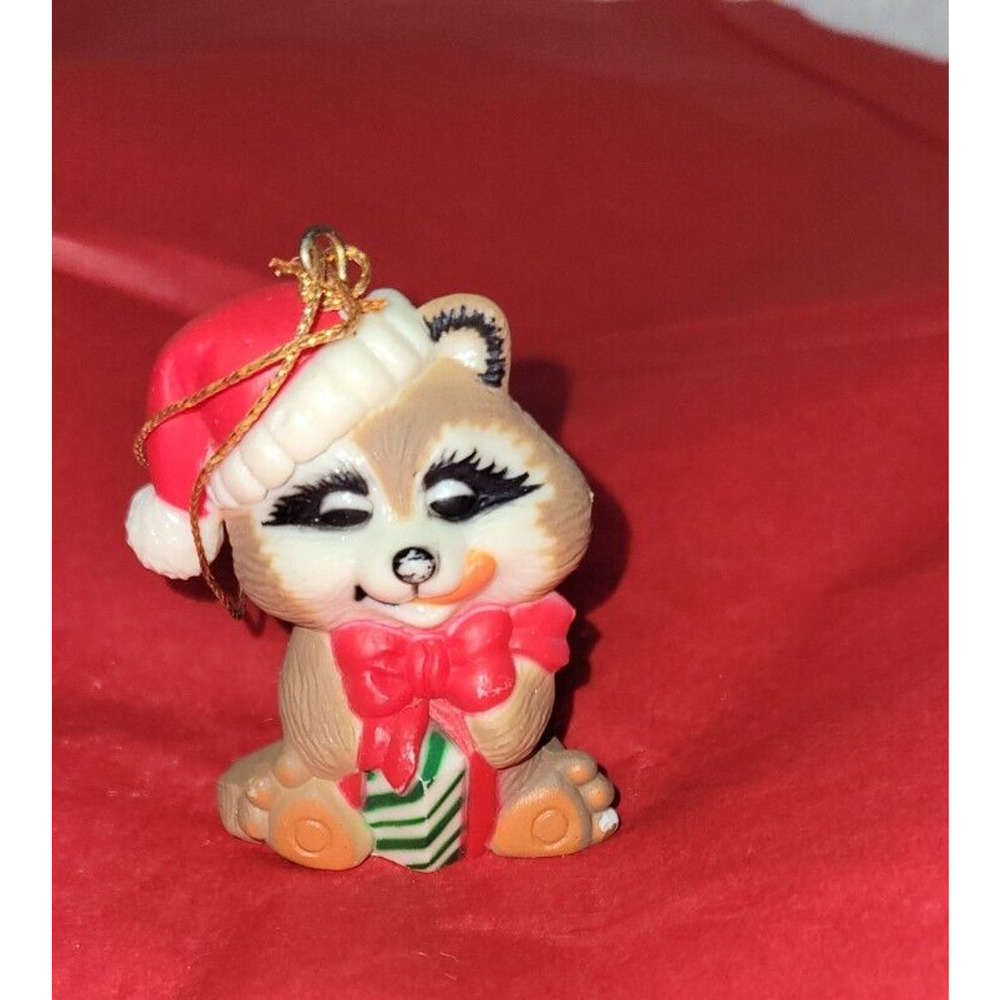 Christmas Critter Racoon 3" Hanging Christmas Ornament Vintage